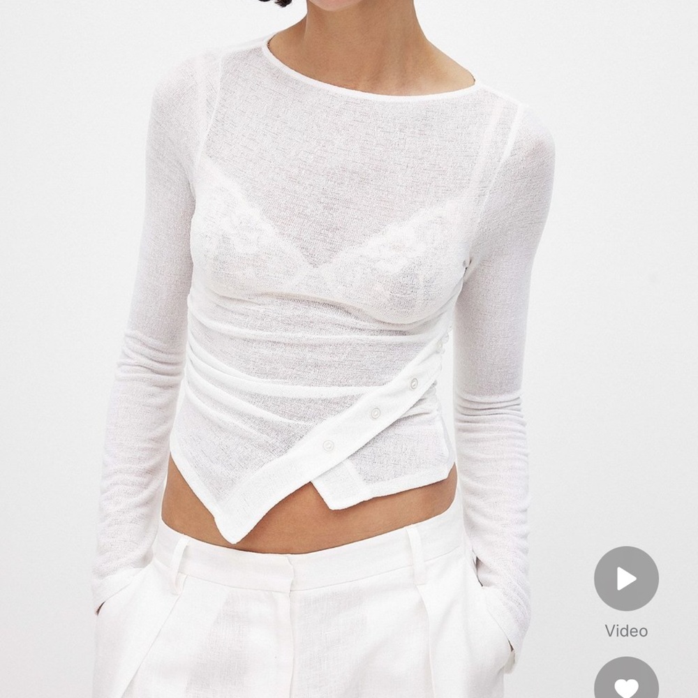 NAKD Button Detail Off-White Top